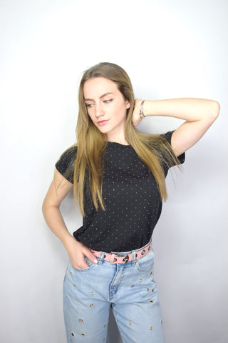 T-SHIRT STRASS GIROCOLLO