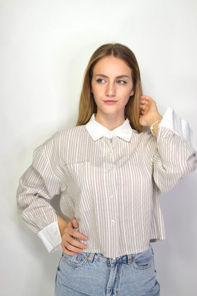 Camicia corta a righe