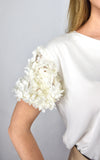 T-SHIRT CON MANICHE A FIORI