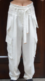 PANTALONE CARGO SATIN BIANCO O NERO