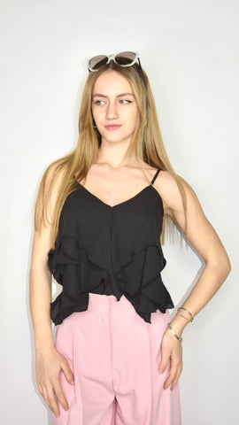 TOP CON VOILANT JABOT NERA