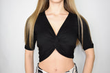 T-SHIRT CON TWIST NERA