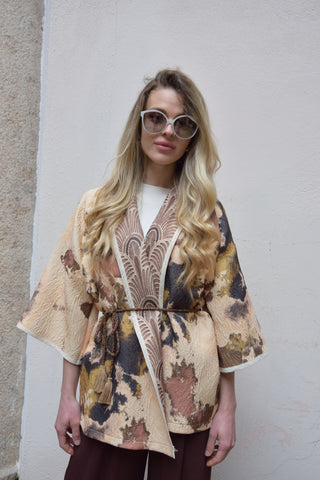 KIMONO IN BROCCATO CON CINTURA