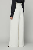Pantalone ampio con pences bianco