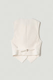 Gilet con taschino e bottoni bianco