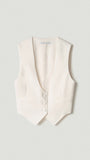 Gilet con taschino e bottoni bianco