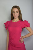 Abito Kristel lungo con spacco fucsia