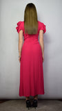 Abito Kristel lungo con spacco fucsia