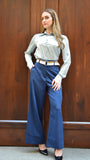 Pantalone palazzo con cintura