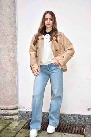 Trench corto beige