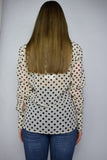 Camicia penelope panna a pois neri