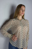 Camicia penelope panna a pois neri