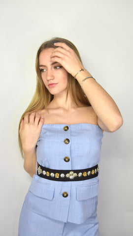 Top bustier con cintura
