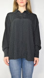 Camicia Clelia oversize nera a pois
