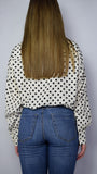 Camicia body Eveline base panna con pois nero
