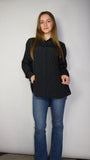 Camicia Clelia oversize nera a pois
