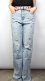 Jeans palazzo con luminelli
