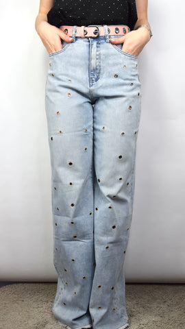 Jeans palazzo con luminelli