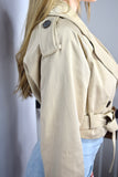 TRENCH CROP IN COTONE BEIGE