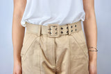 PANTA CARGO BEIGE CON CINTURA