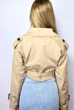 TRENCH CROP IN COTONE BEIGE