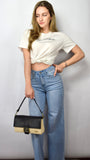 JEANS A PALAZZO CON STRASS