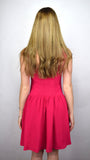 Abito Claire corto con scollo a cuore fucsia