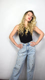 Jeans palazzo con luminelli
