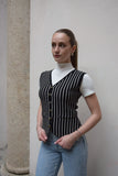 Gilet in maglia a righe