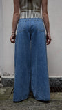 Jeans palazzo con banda laterale