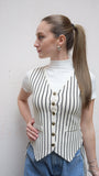 Gilet in maglia a righe