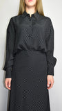 Camicia Clelia oversize nera a pois