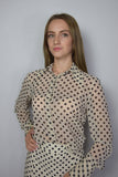 Camicia penelope panna a pois neri