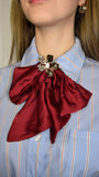 Camicia a righe con fiocco